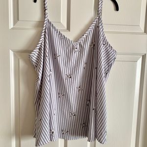 Plus Size Striped Bird Tank Top